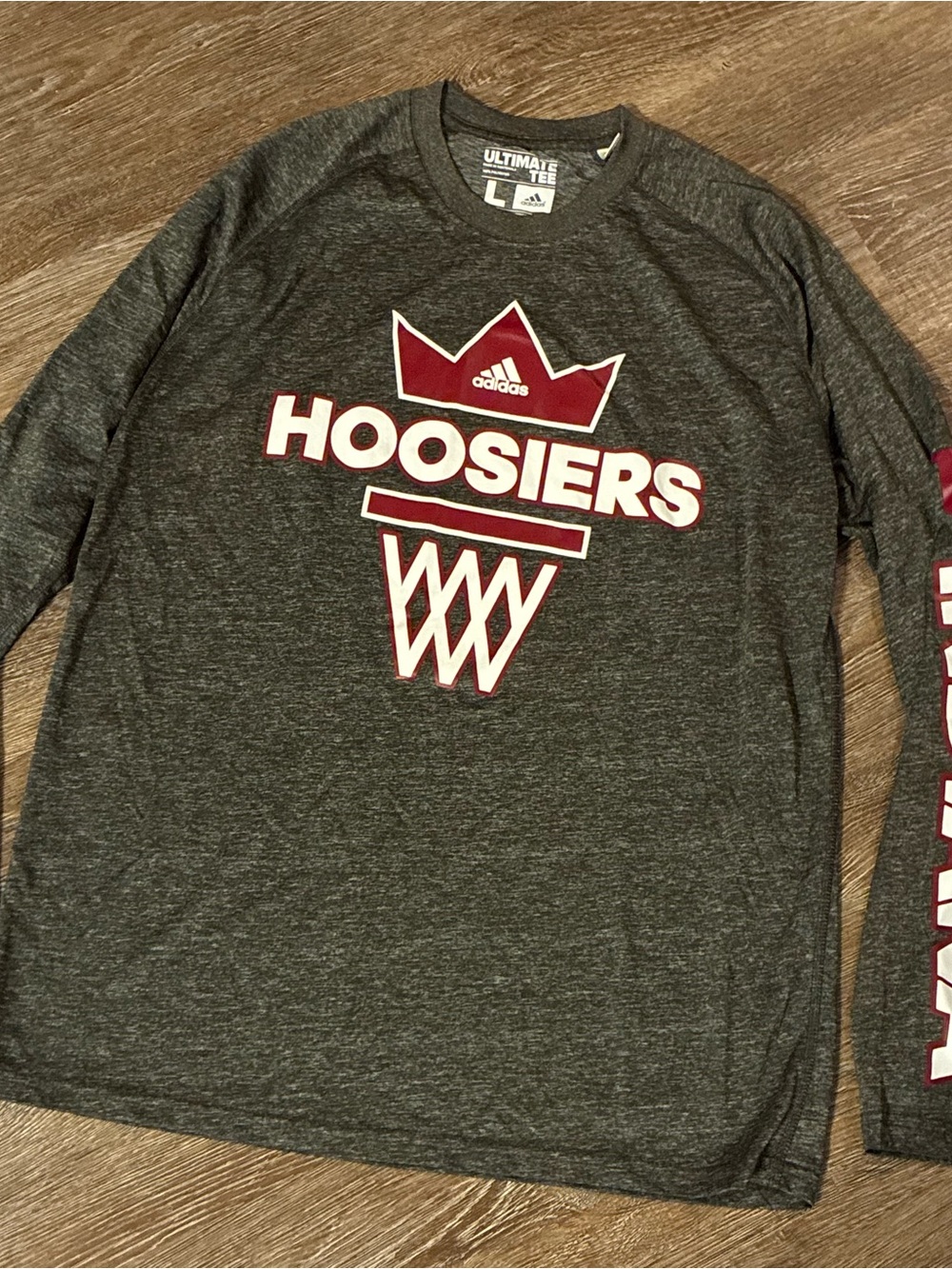 Adidas Indiana Hoosiers Ultimate Tee Climalite Long Sleeve Shirt Men’s L